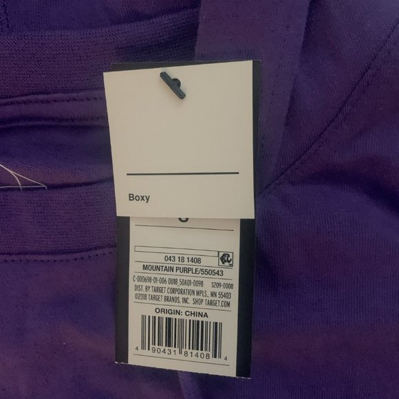 NWT ORIGINAL USE BOXY MOUNTAIN PURPLE LONG SLEEVE HOODED SHIRT SMALL - Picture 8 of 11